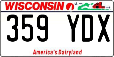 WI license plate 359YDX