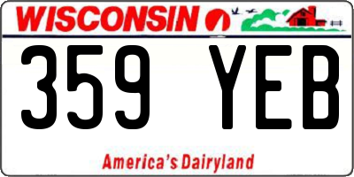 WI license plate 359YEB