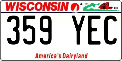 WI license plate 359YEC