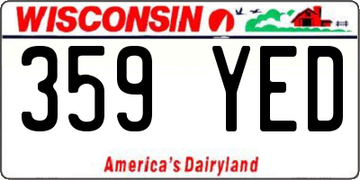 WI license plate 359YED