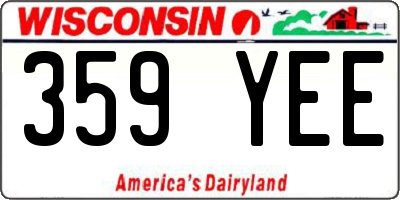WI license plate 359YEE