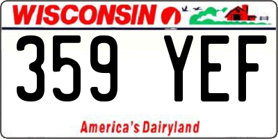 WI license plate 359YEF
