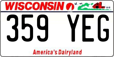 WI license plate 359YEG