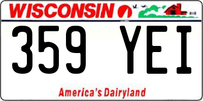 WI license plate 359YEI