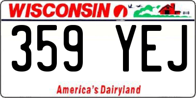 WI license plate 359YEJ