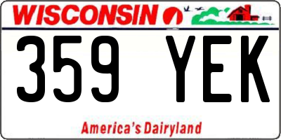 WI license plate 359YEK