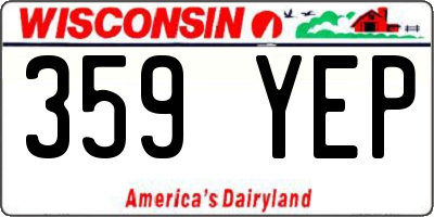 WI license plate 359YEP