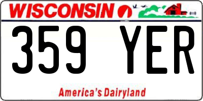 WI license plate 359YER