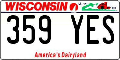 WI license plate 359YES
