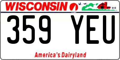 WI license plate 359YEU