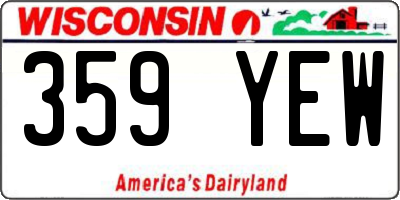 WI license plate 359YEW