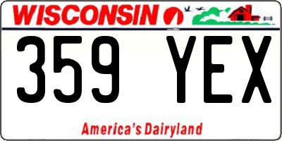 WI license plate 359YEX