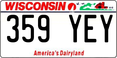WI license plate 359YEY