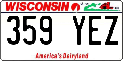 WI license plate 359YEZ