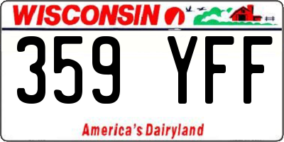 WI license plate 359YFF