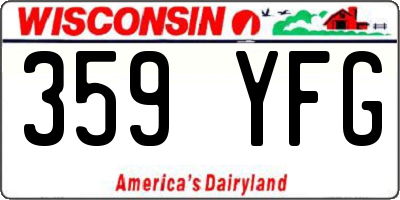 WI license plate 359YFG