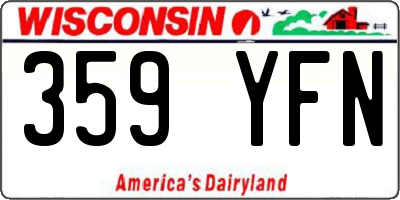 WI license plate 359YFN