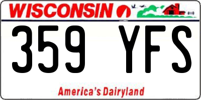 WI license plate 359YFS