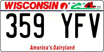 WI license plate 359YFV
