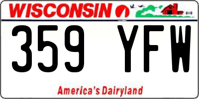 WI license plate 359YFW