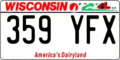 WI license plate 359YFX