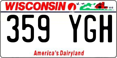 WI license plate 359YGH