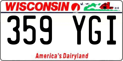 WI license plate 359YGI