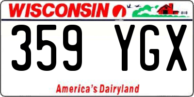 WI license plate 359YGX