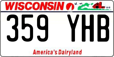 WI license plate 359YHB