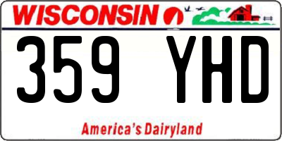 WI license plate 359YHD