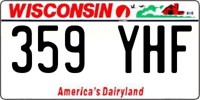 WI license plate 359YHF