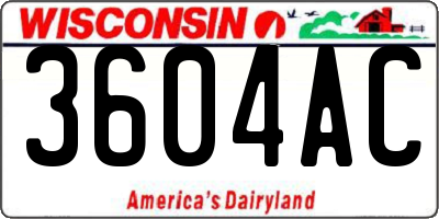 WI license plate 3604AC