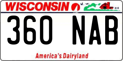 WI license plate 360NAB