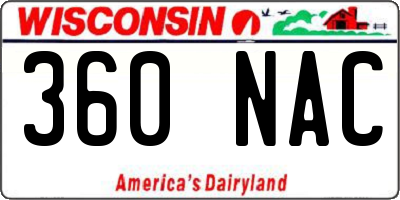 WI license plate 360NAC