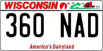 WI license plate 360NAD