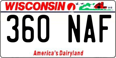 WI license plate 360NAF