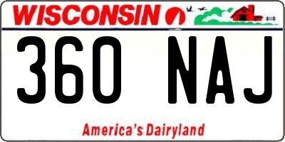 WI license plate 360NAJ
