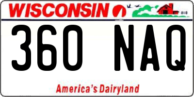 WI license plate 360NAQ