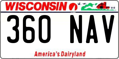 WI license plate 360NAV