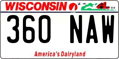 WI license plate 360NAW