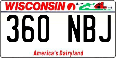 WI license plate 360NBJ