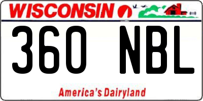 WI license plate 360NBL