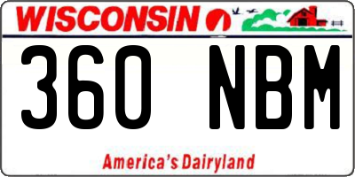 WI license plate 360NBM