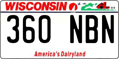 WI license plate 360NBN