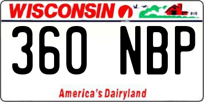 WI license plate 360NBP