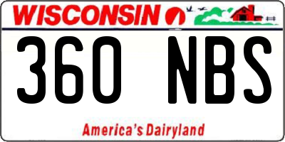 WI license plate 360NBS