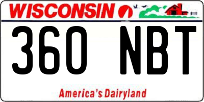 WI license plate 360NBT