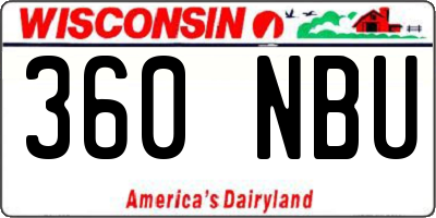 WI license plate 360NBU