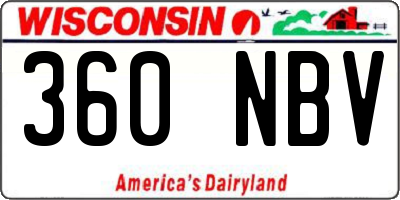 WI license plate 360NBV