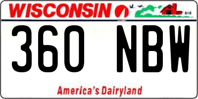 WI license plate 360NBW